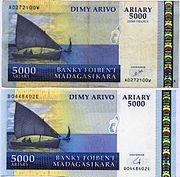 5000 Ariary Banknote
