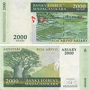 2000 Ariary Banknote